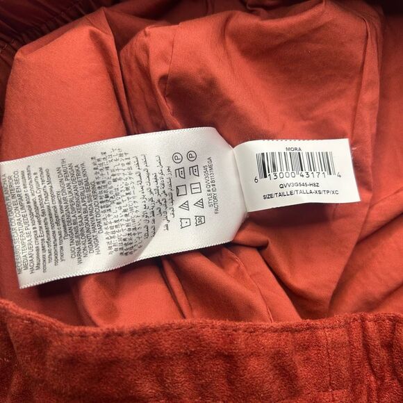 BCBG Maxazira Aiden Suede Mini Skirt Orange Pull-on XS Pockets - Picture 6 of 6